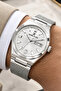 Steel Cord&Case Calendar Men Wrist Watch Bracelet Gift Silver-White Zmdk1203