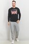 Men Sport Fit Crew Neck Brand Logo Sweatshirt, Black - 3