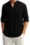 Men's Long Sleeve Judge Collar Buttoned Men's Muslim Shirt - 3