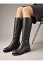 Women's Zippered Black Riding Boots - 4