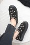 Miraa Design Fur Embroidered Slippers with Velcro Detail