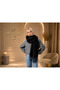 3 Pcs Puffy Soft Textured Women's Scarf Shawl Shoulder-Black-Ecru-Black - 3