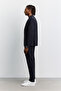 Men's Navy Blue Mono Closure, Pocket Technical Classic Jacket A62Y4009 - 4