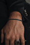 Men's Wicker Mesh Steel Chain Bracelet 6mm (Black)