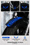 Motorcycle Fender Sticker Set – Turkish Written Stripe, Winged Moon Star and Moon Star Cut Foil 4 Pieces