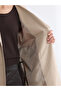 Beige Double-Breasted Collared Belted Women's Trench Coat - 6