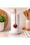 Marble Patterned Countertop Paper Towel Holder with Wooden Detail Kitchen Accessories - 2