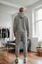 Men's Gray 3 Thread Hooded Fleece Tracksuit Set - 5