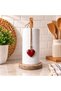 Marble Patterned Countertop Paper Towel Holder with Wooden Detail Kitchen Accessories - 2