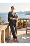 Women's Plus Size Two-Piece Set Lyocell Bat Sleeve Balloon Leg Pants Anthracite - 8