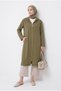 Hooded Zippered Long Wearable Khaki 26Yt556 - 2