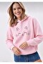 Cat Face Printed Oversized Women's Hooded Sweatshirt
