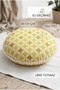 Decorative Round Cushion 40 cm Yellow White Pompom Throw Pillow Sofa Cushion Liquid Repellent Stain Resistant - 4