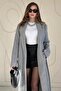Gray Belted Midi Coat - 5