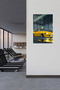 Yellow Classic Coupe Garage Metal Wall Art - 5