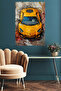 Yellow Supercar Top View Metal Wall Art - 5