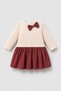 Baby Girl Burgundy Bow Forever Cotton Dress with Jacket - 3