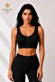 Women's Front Buttoned Underwire-Free Gathering Padded Bustier Bra - 2