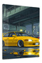 Yellow Classic Coupe Garage Metal Wall Art