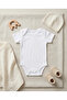 100% Cotton Baby Short Sleeve White Snap-On Bodysuit - 4