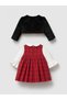 Baby Girl Red Glitter Chanel Cotton Dress - 4