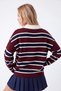 Women's Polo Collar Striped Long Sleeve Knitwear Sweater Relaxed Fit - 5