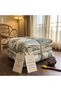 Cream & Dusty Blue Floral Jaipur Indian Hand Block Print Quilted Comforter - 5