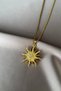 Stone Detailed Sun Figured Necklace - 4
