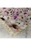 Handmade Patterned Yarn Embroidery with Ring Beads on the Edge, Yemeni, Scarf, with Embroidery on 4 Sides - 4