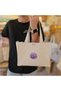 Lavender Bouquet Watercolor Design Lavender Bouquet Printed Mini Canvas Tote Bag Thick Vertical - Small
