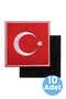 Turkish Flag Embroidery Emblem Square Velcro 9X9 cm 10 Pieces - 7
