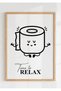 Natural Wood Framed Fun Toilet Paper Time to Relax Bathroom Wc Toilet Wall Decor Decorative Painting