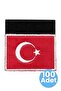 Turkish Flag Embroidery Emblem Rectangular Velcro 5X7 cm 100 Pieces - 5