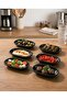 6 Pieces Black Kayık Unbreakable Melamine Kayık Plate Appetizer Plate Sauce Bowl (15 X 9 cm)