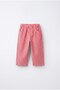 Girl's Red Gingham Patterned Wide-Leg Pants