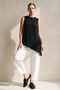 Women's Blouse Sleeveless Blouse Asymmetrical Evening Dress Bohemian Black Viscose Fabric Basic Stylish Soft Texture Round Neck Tunic