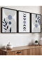 Natural Wood Framed 3-Piece Moon Phase Painting Set Decorative Wall Decor for Living Room, Bedroom, Kitchen - 2