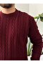 Mira Premium Braided Hair Crew Neck Thick Knit Sweater - 3