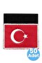Turkish Flag Embroidery Emblem Rectangular Velcro 5X7 cm 50 Pieces - 5