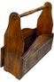 Latas Vintage Hand Carved Wooden design Newspaper/Magazine Rack Storage Basket - 3