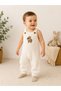 100% Cotton 4 Piece Baby Knit Set White Hooded Cardigan Jumpsuit Booties Vest - 6