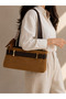 Women's New Season Suede Fabric Luxury Belt Design Hand & Shoulder Bag Size: 30 X 14 X 10 cm - 3