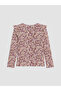 Esvab • Modern & Distinctive Zero Roba Collar Floral Printed Girls' Ruffle T-Shirt - 2