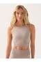 Motion Soft Textured Crop Top Mink - 2