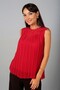 Women's Transparent Collar Lined Pleated Crepe Chiffon Blouse - 3