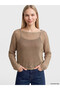 Esvab • Modern & Distinctive Wide Roba Collar Openwork Women's Knitwear Sweater