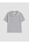 Esvab • Modern & Distinctive Striped Turn-Down Collar Boys' T-Shirt