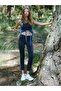 Motion Soft Textured Crop Top Navy Blue