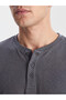 Esvab • Modern & Distinctive Henley Roba Collar Long Sleeve Men's Pajama Top - 3