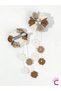 2-Piece Coffee Cream Tone Dangle Pearl Flower Girls' Hair Clip Set - Birthday Clip Hairpin - 5